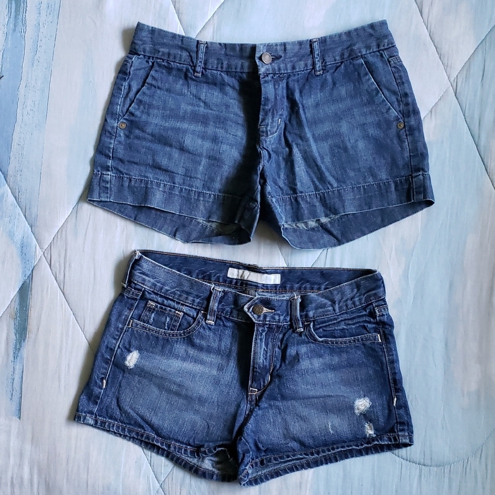 Vintage 2009 Women's GAP & Old Navy 100% Cotton Denim Shorts Size 2